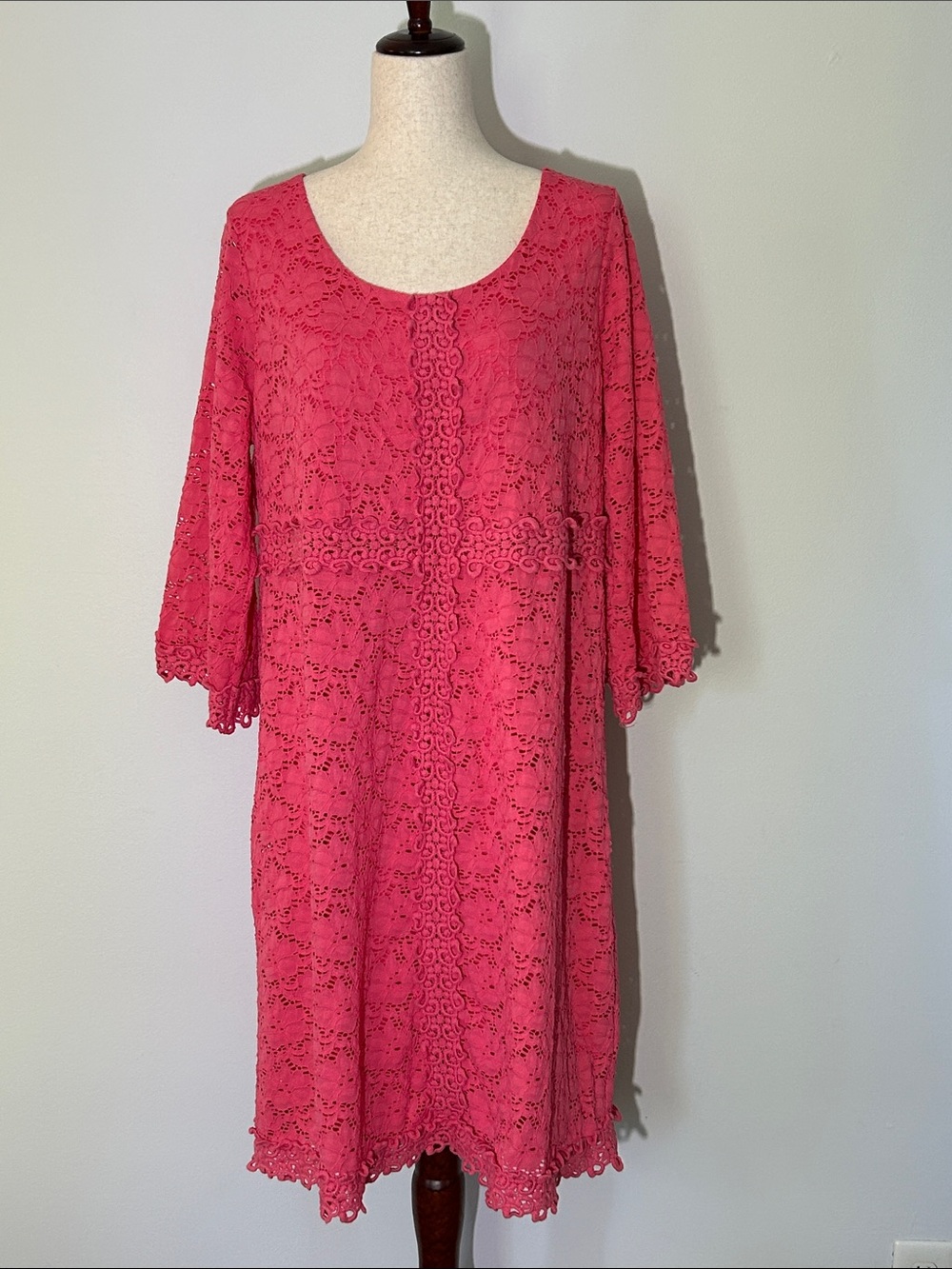 Alfani Pink Lace Midi Dress